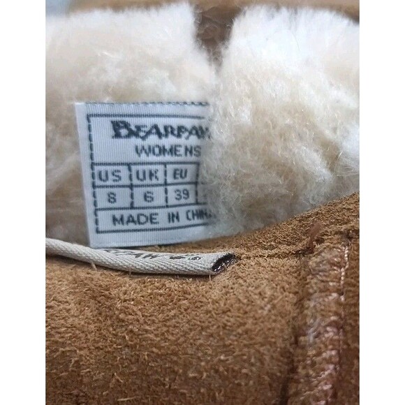 Bearpaw Emma Short Boots Womens 8 Suede Upper Sheepskin Wool Lined Pull On - Picture 13 of 15